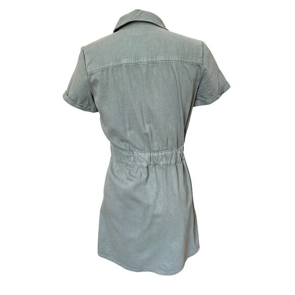 J. Crew Zip Front Chino Dress Army Khaki Green Size 4 - Picture 4 of 7